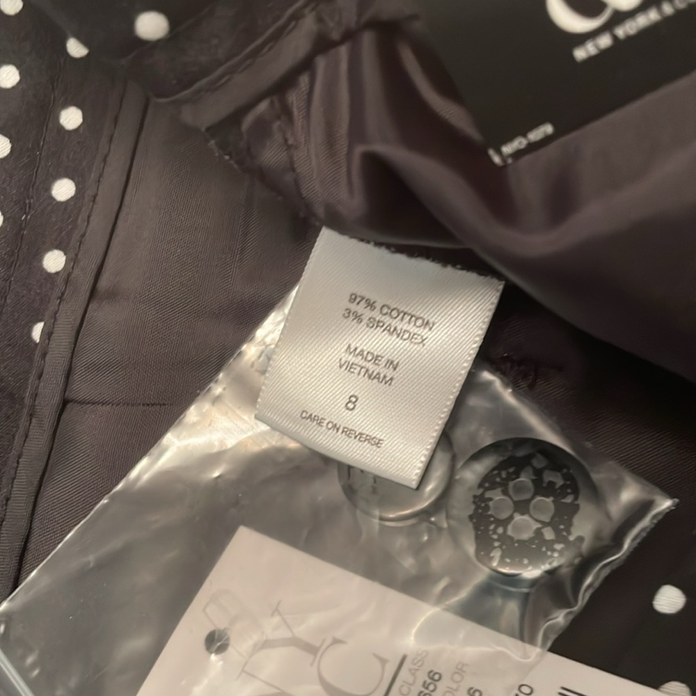 NWT $43 New York & Company Polka Dots Crop Pants 7th Avenue Pants Black & White - Picture 12 of 16